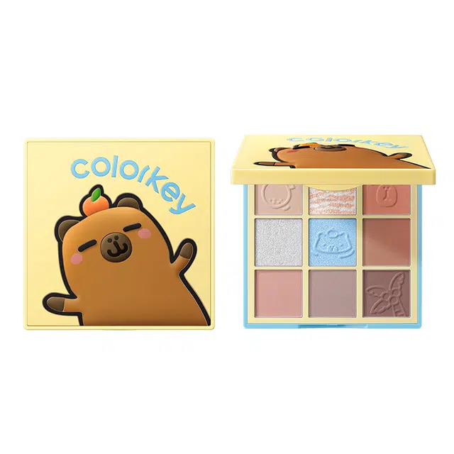 珂拉琪橘子水豚 限定九色眼影盘 丝绒细闪自然