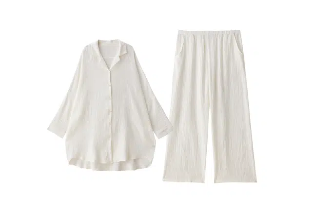 俏薇妮 舒适大码春秋款纯棉纱布婴儿棉宽松长袖家居服睡衣套装 女款