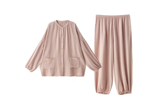 俏薇妮 春秋款纯棉纱布婴儿带胸垫一体家居服睡衣套装 女款