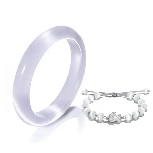 【精选高品质】紫罗兰芋泥波波莫比乌斯套装一步一响古典素圈新中式叮当镯国风宽圆条 岁月静好 #好运 玻璃猫眼 手镯 男女同款情侣款