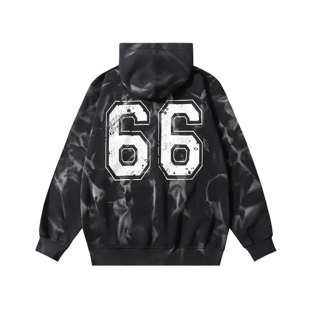 拾个壹先生 美式复古高街潮流风扎染重工字母刺绣宽松休闲百搭卫衣 男女同款