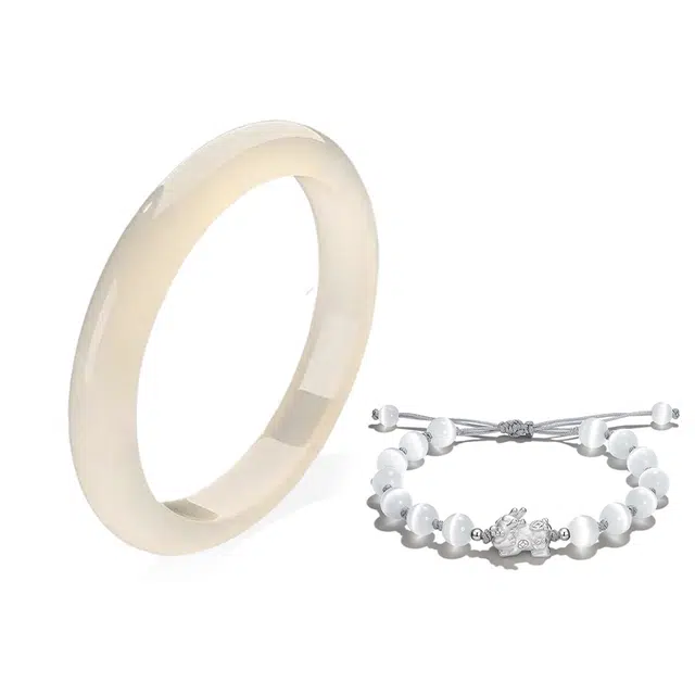 【香槟金白月光 一步一响】 岁月静好 新中式贵妃镯复古宫廷风汉服古色显白气质百搭大方优雅日常通勤平安顺遂出游必备#好运 琉璃 手镯 女款