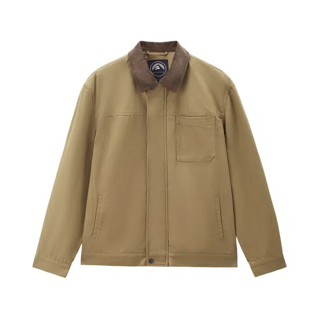 佐丹奴 纯棉拼接灯芯绒翻领梭织外套夹克 男款