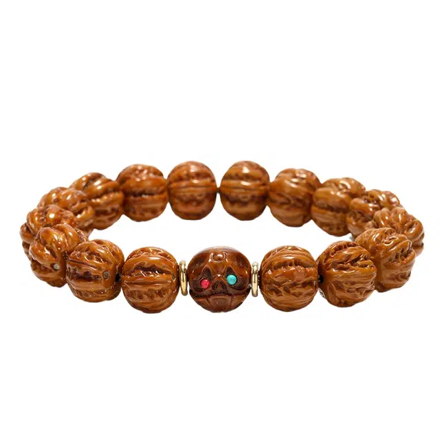 宣华意 珍藏级 精雕刻京八棱盘玩文玩佛珠 国潮复古 轻奢高端 单圈#好运 紫金鼠 手串 男女同款情侣款