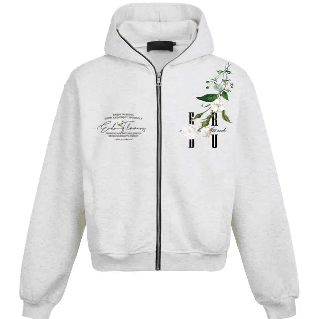 而度 文艺风森系花卉美式重磅宽松时尚卫衣 男女同款