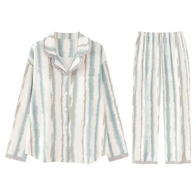 向薇 带胸垫长袖长裤可外穿家居服睡衣套装 女款