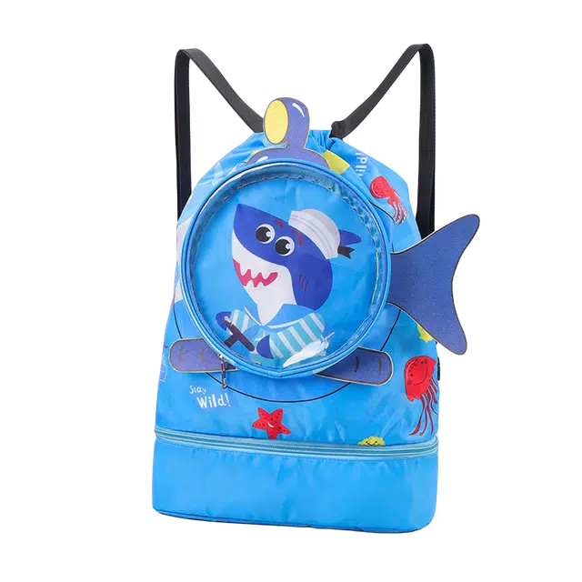 绿野客 卡通儿童游泳包 干湿分离 便携沙滩 男女童 装备收纳防水袋 牛津布 双肩包 