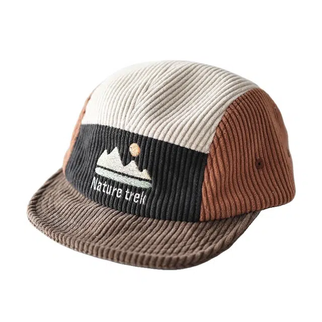 氧气樱桃 拼色复古五片式软短檐棒球帽休闲百搭秋冬 灯芯绒 平檐帽 男女同款情侣款