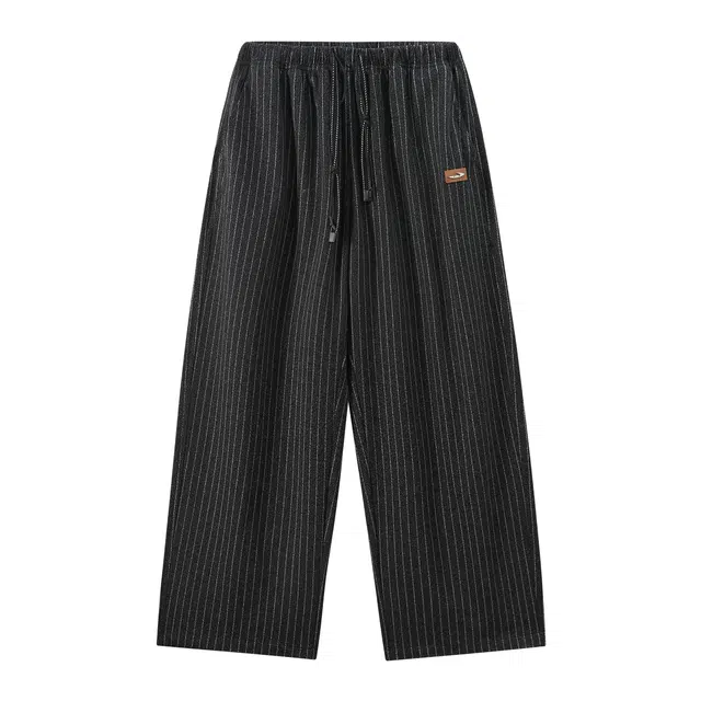 江南先生 线条透气亲肤弹力垂感宽松舒适腿显瘦直筒长裤秋季百搭休闲裤 男女同款