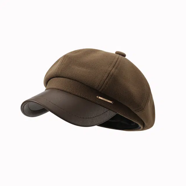 稻草人 秋冬韩系百搭显脸小八角帽 英伦复古文艺风  聚酯纤维 贝雷帽 女款