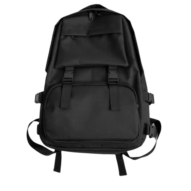 恒源祥 时尚简约潮流 牛津布 双肩包 男女同款情侣款 黑色