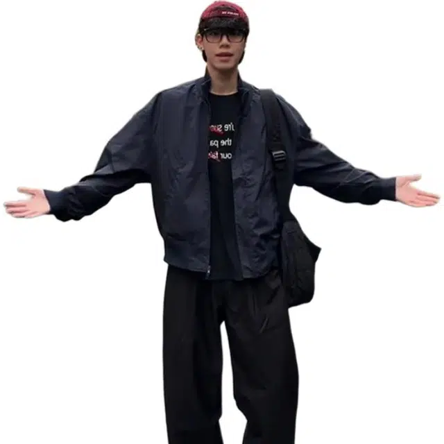 黑马漫画 美式立领飞行员外套男秋季硬汉穿搭短款三防廓形夹克 男女同款