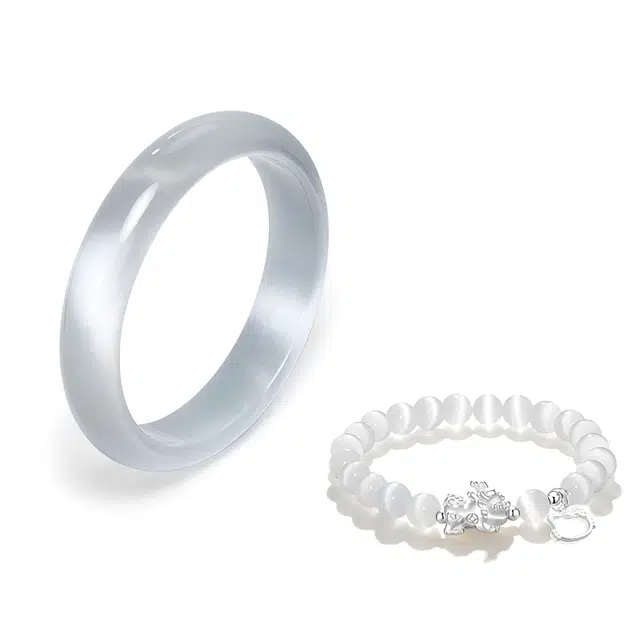 琉堇 白月光素雅古风贵妃镯 一步一响清冷感美人镯 优雅汉服旗袍叠戴显白宫廷风气质水润叮当镯 女友柒夕限定周年礼盒 琉璃 手镯 女款