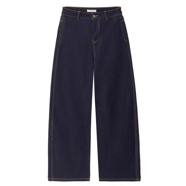 佐丹奴 洗水时尚撞色明线高腰阔腿裤牛仔裤 女款