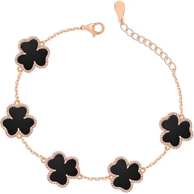 聆听花开 轻奢风高级感精致气质优雅甜美个性日常小众百搭三叶草#好运 玛瑙 手链 女款