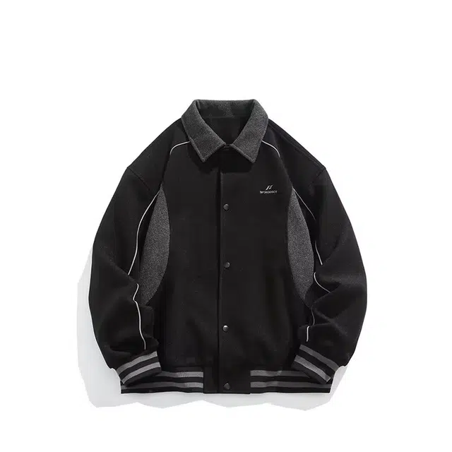 洞洞拐 外套潮牌美式休闲时尚宽松棒球服网红情侣款夹克 男女同款