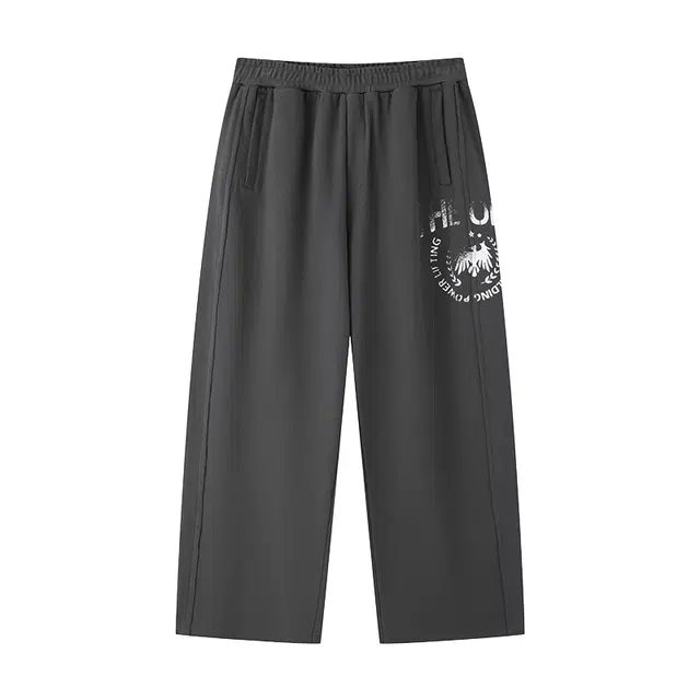 无畏东方 复古凤凰印花直筒中腰长裤休闲裤 男女同款