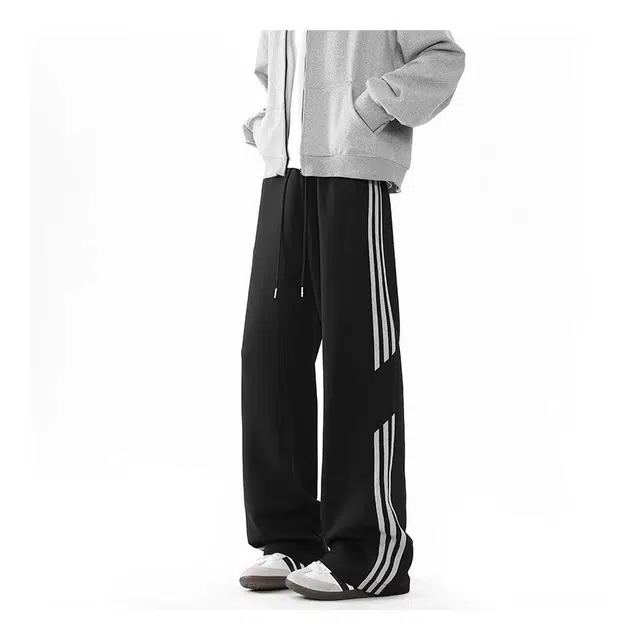 虫小绿 美式高街潮流宽松直筒百搭卫裤多种设计元素融合休闲裤 男女同款