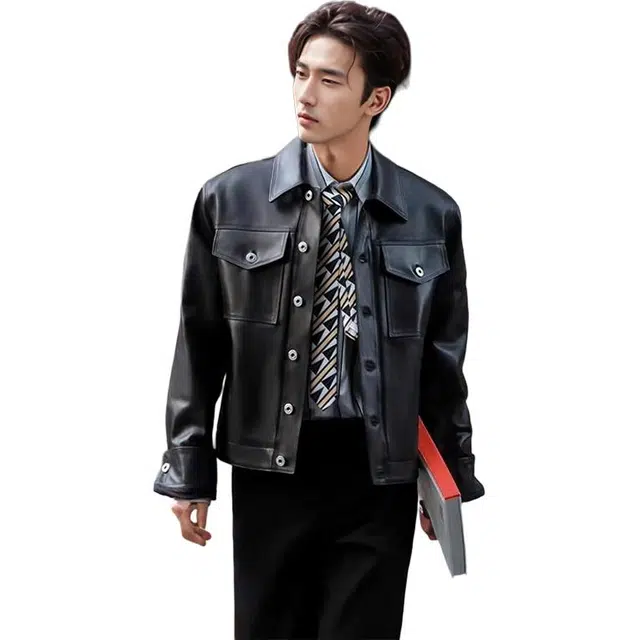 比利斯山羊 商务休闲时尚潮流大气羊皮真皮皮衣 男女同款