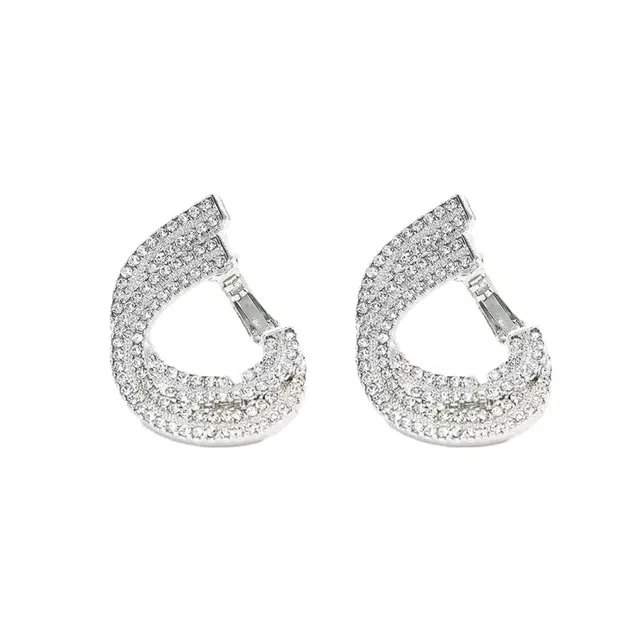 澜耀 满钻双层高级感耳饰百搭精致轻奢耳坠女 合金 耳环 女款