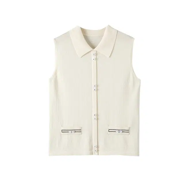 晚白 高弹力翻领设计修身版型内搭减龄针织衫 女款