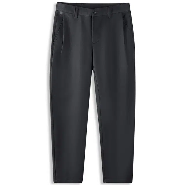 与狼共舞 纯色简约弹力透气亲肤抗皱易打理百搭长裤时尚轻商务中腰直筒休闲裤 男款