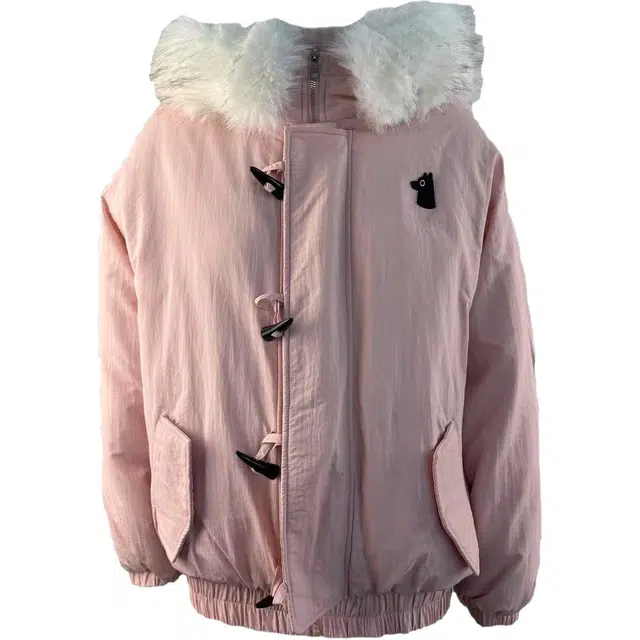 思蓓儿 朋克风小众情侣多巴胺配色棉衣大毛领加厚保暖派克棉服 男女同款