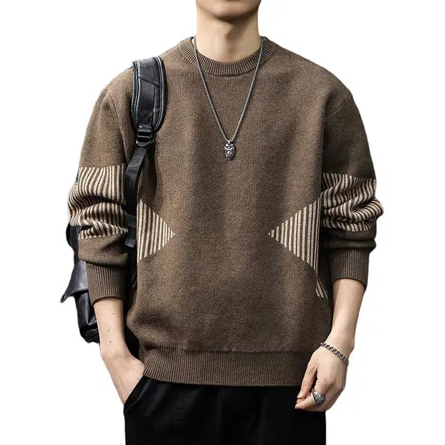 前进牛 美式休闲经典复古潮牌休闲针织衫 男款