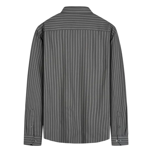 与狼共舞 天丝羊毛柔软亲肤舒适条纹时尚轻商务百搭翻领长袖衬衫 男款