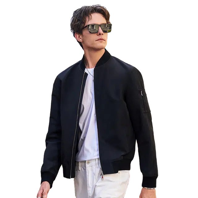 布先生 简约防风纯色基础时尚休闲风长袖夹克 男款