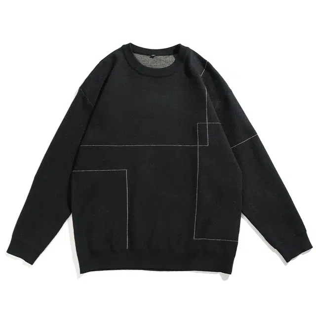 希越 日系简约男宽松大码潮牌百搭休闲上衣针织衫 男款