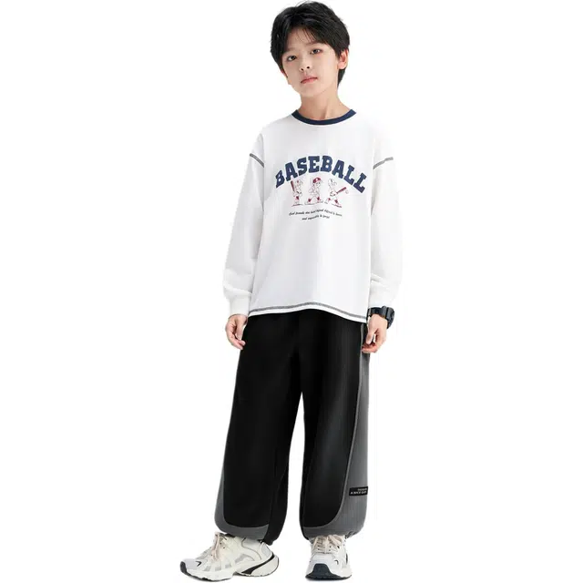 儿童款 左西针织运动裤 撞色休闲 柔软挺阔 耐磨束脚时尚百搭