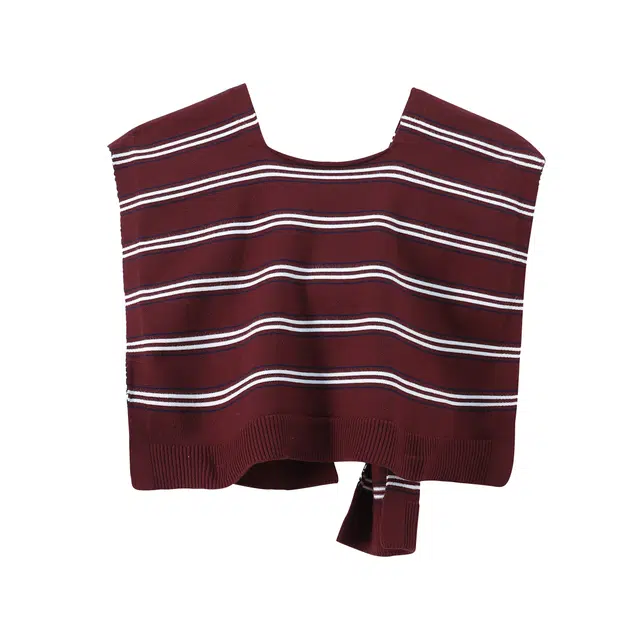 江南先生 氛围感抗起球撞色条纹针织韩版时尚慵懒感 涤纶 披肩 男女同款情侣款