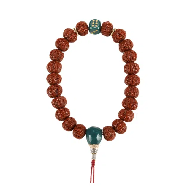 宣华意 国潮新中式复古典雅 机刷包浆玉化树王籽矮桩蜂窝爆肉佛珠文玩盘玩手持#好运 金刚菩提 手串 男女同款情侣款