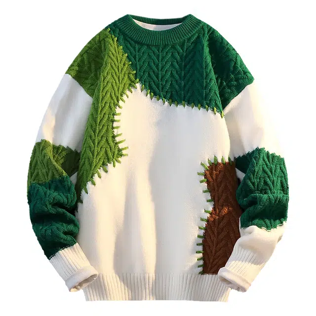 百胜狐 加绒加厚韩版潮流圆领线衣保暖长袖针织衫 男款