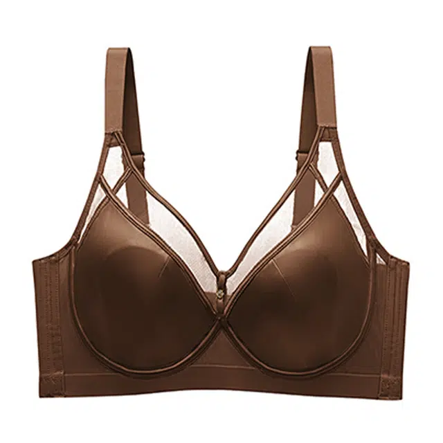 北极绒 无痕女女士内衣薄款胸罩大胸显小显瘦收副乳轻奢缎面聚拢防下垂调整型透气软钢圈文胸 女款