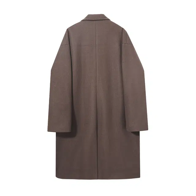 吾皇猫 潮牌纯色中长款宽松百搭休闲翻领单排扣舒适保暖大衣 男女同款