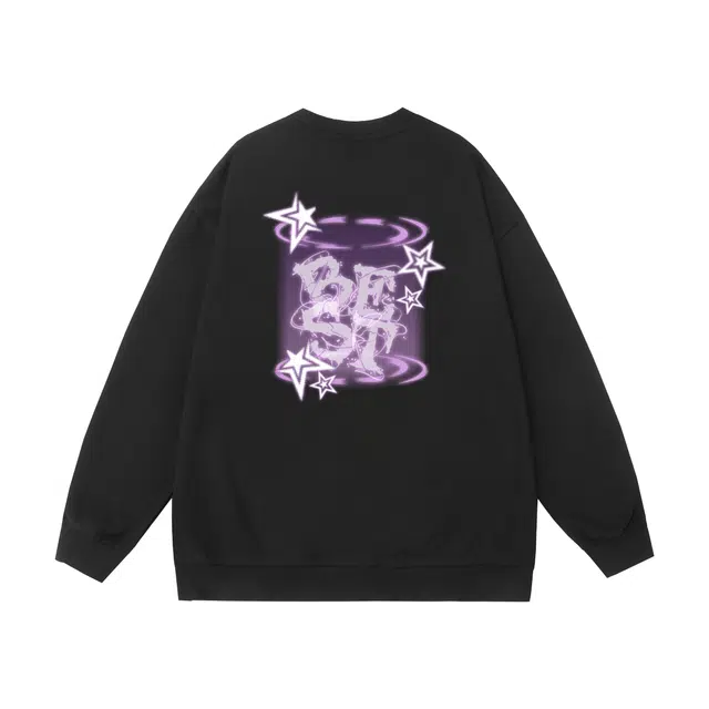 棉基因 早秋童趣炫彩撞色高街时尚潮牌简约潮男青少年复古男装减龄感通勤高级感韩系穿搭女士基础款无帽打底衫慵懒风女圆领卫衣 男女同款