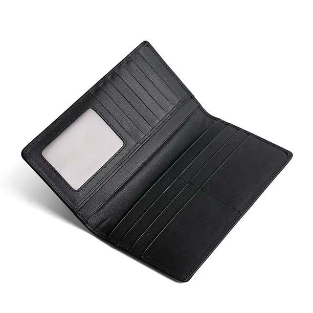 老人头 商务多卡位复古竖款 头层牛皮 钱包 男款 黑色/棕色