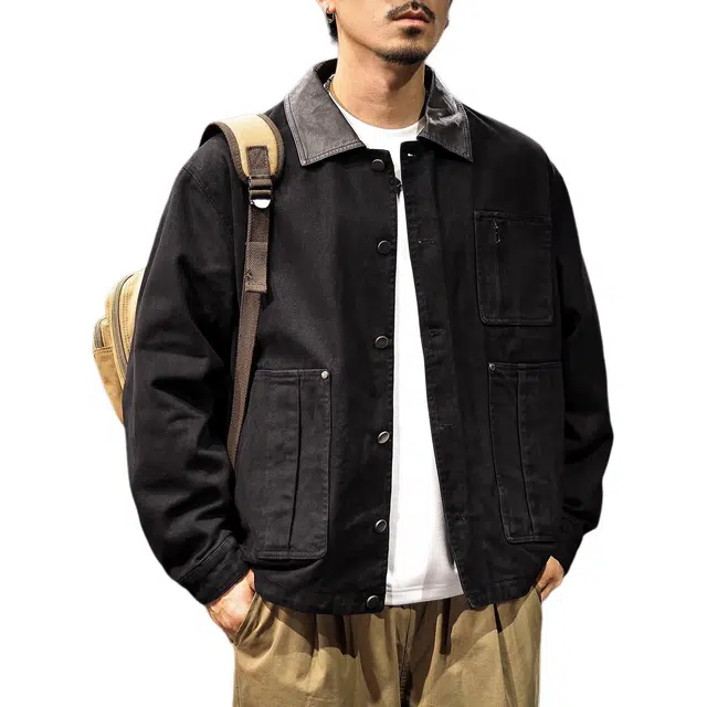 路杰邦 纯棉户外机能落肩袖宽松型夹克 男款