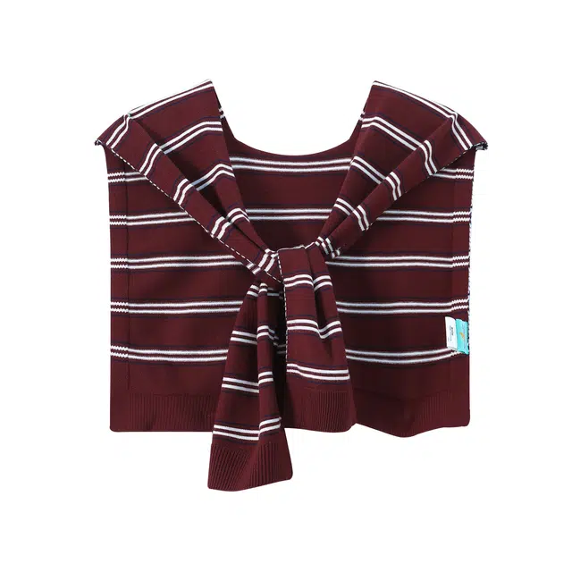 江南先生 氛围感抗起球撞色条纹针织韩版时尚慵懒感 涤纶 披肩 男女同款情侣款