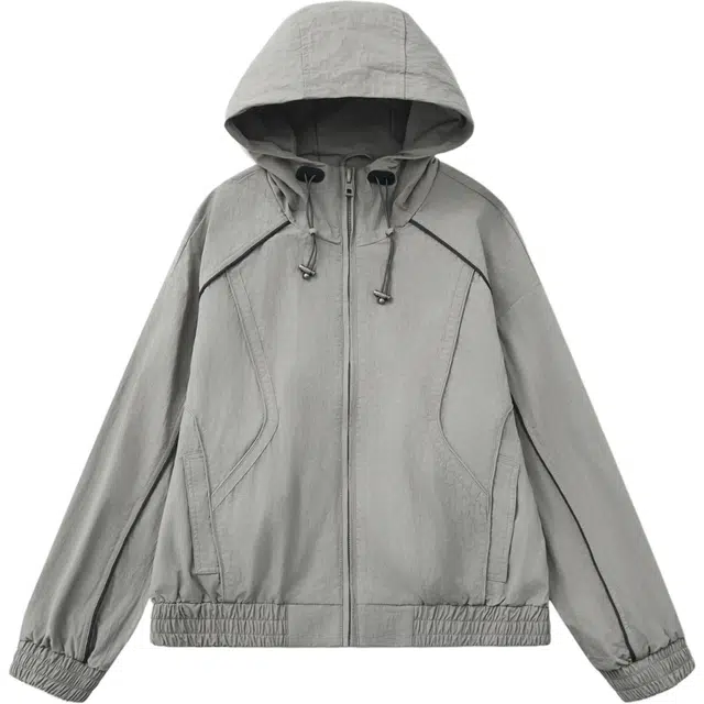 希越 拼色连帽外套美式潮流宽松品质休闲防风百搭上衣夹克 男款