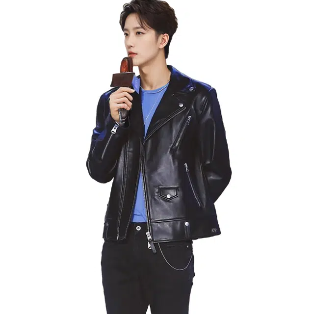 比利斯山羊 痞帅机车商务时尚帅气真皮皮衣 男女同款