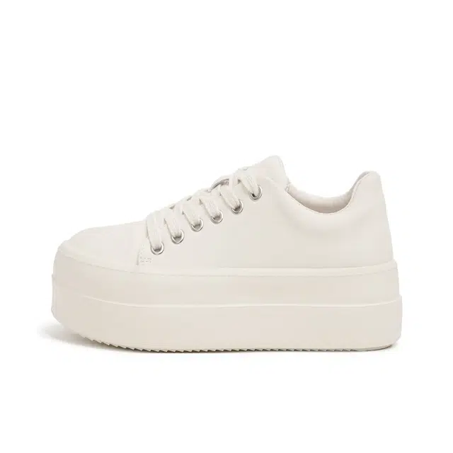 乐乐鱼 厚底小白鞋百搭增高休闲面包鞋单鞋 低帮 板鞋 女