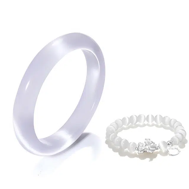 【足银招财猫】 琉堇 新中式轻奢小众设计感叠戴叮当镯 招财貔貅国风汉服显白水润素雅贵妃镯一步一响金钱进袋#好运 琉璃 玉石手镯 女款