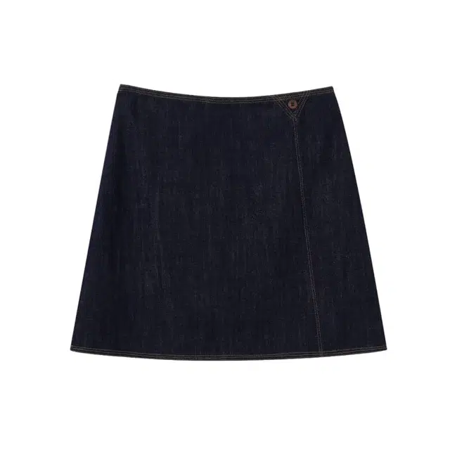 柳絮自制 原创明线休闲高腰纯色牛仔短裙 女款