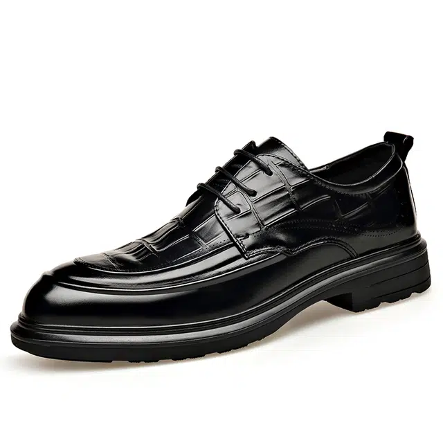 依米奴 头层牛皮 高颜值 真皮质感 时尚潮流 经典百搭 厚底增高 商务正装 轻奢高档 简约精致 柔韧 舒适 商务  休闲鞋 男款