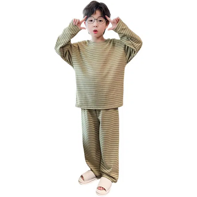 木木兔家居服套装 时髦洋气男童秋季睡衣 休闲个性  宽松舒适柔软 男孩保暖居家服