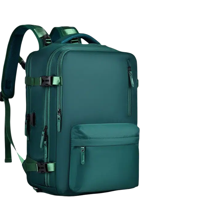 绿野客 户外大容量 旅行轻便背包 男款高级感 电脑 书包女 牛津布 双肩包 中号 黑色