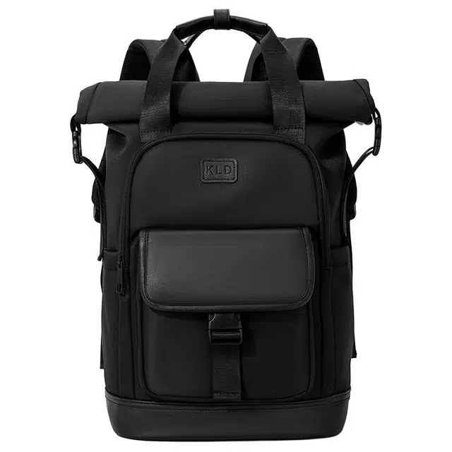 森马 潮酷机车户外骑行百搭通勤商务电脑包运动旅行包多功能背包 尼龙牛津纺 双肩包 常规 男款 黑色/灰色